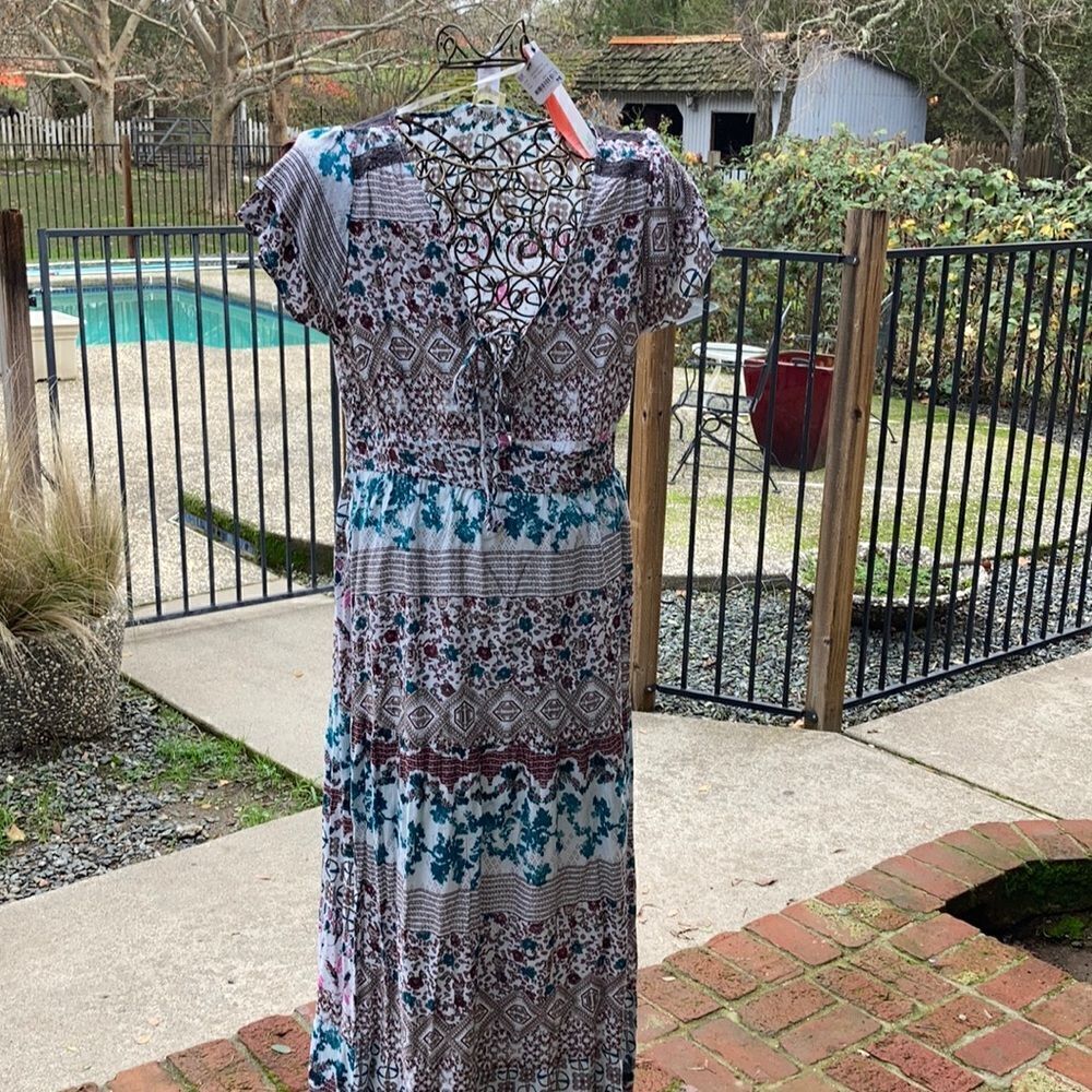 NWT DEPT Boho Prairie Renaissance Maxi Dress Size L